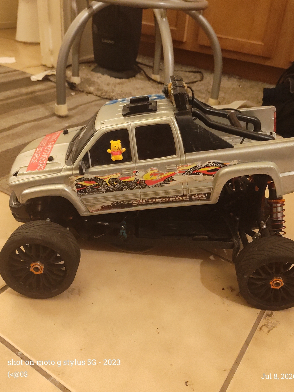 Zd Racing 4s Brushless Mt.Silver Remote Control Monster Truck with Flame Decals